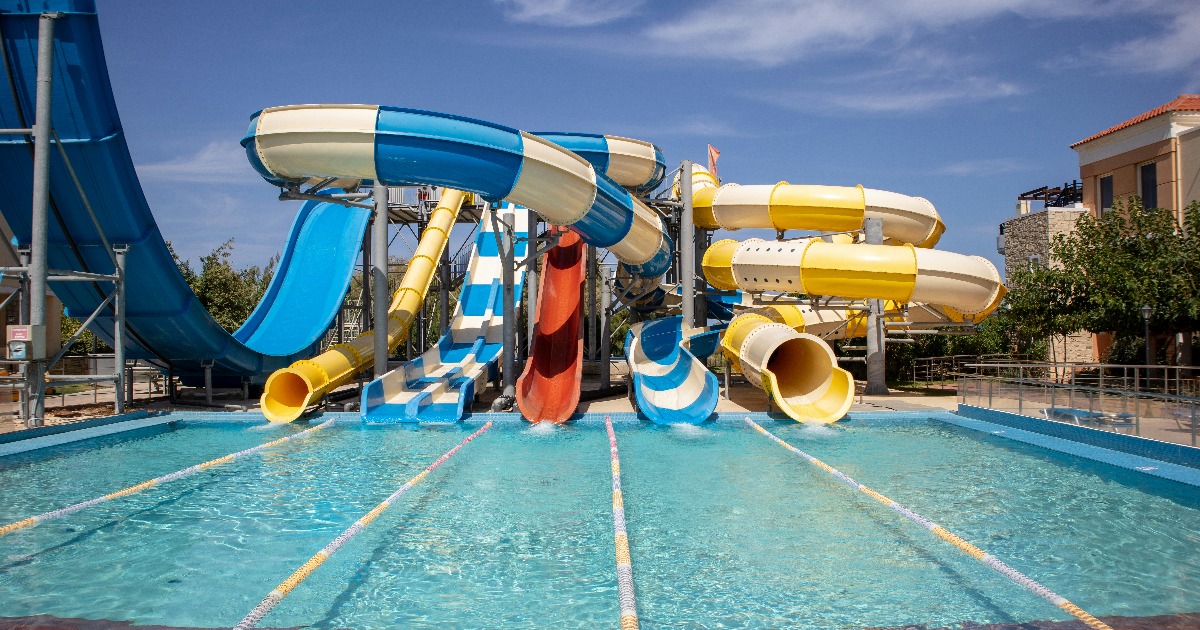 Outdoor resort pools and aquapark area at the Hurghada all-inclusive resort