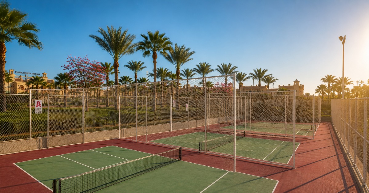 3 dedicated pickleball courts at Aqua Vista resort, Hurghada, Egypt