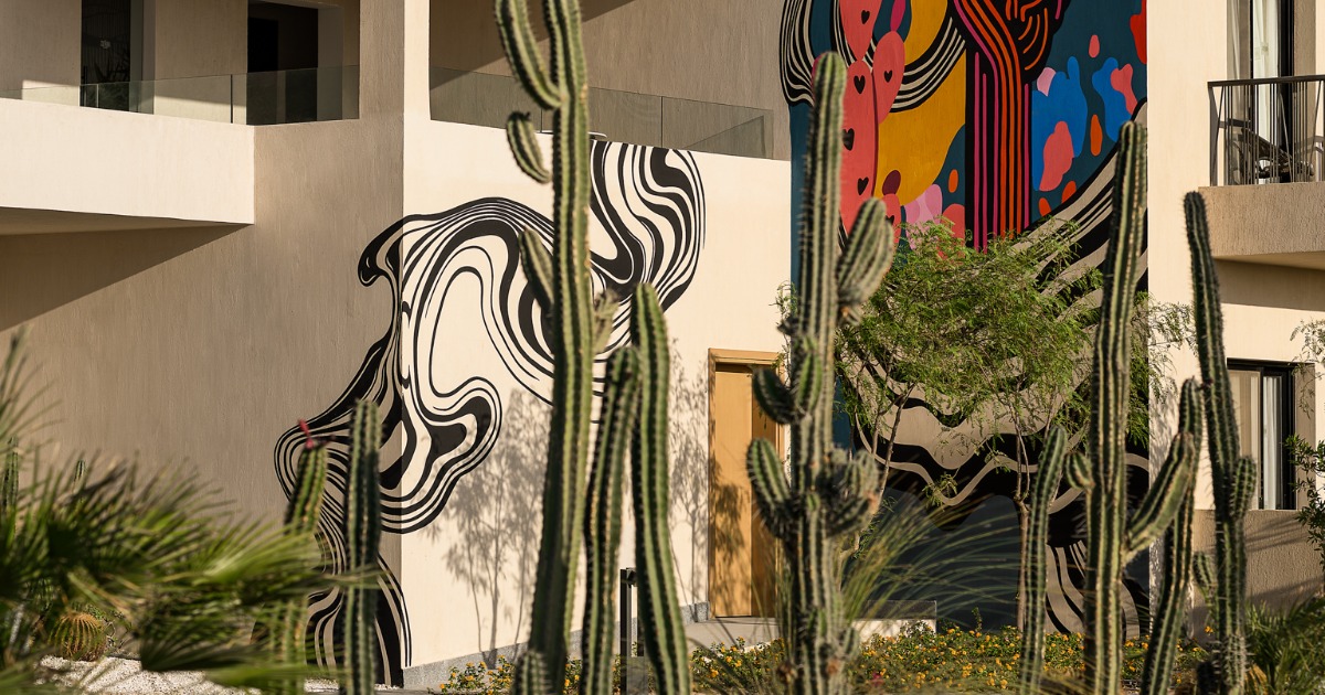 Kaktus Hotel exterior entrance at Soma Bay